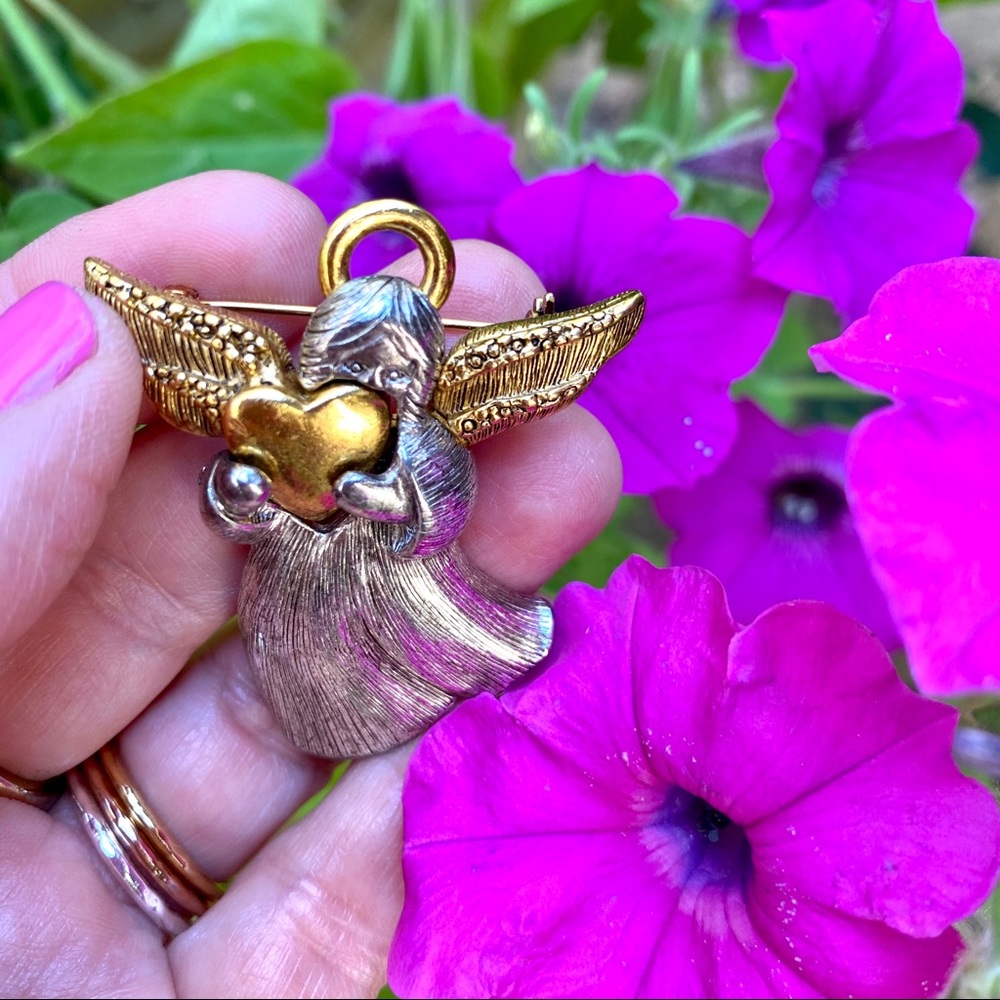LC LAUREN CONRAD Silver/gold Angle Brooch 2” tall